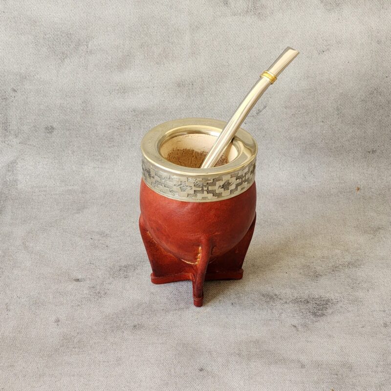 Mate imperial virola de alpaca marrón