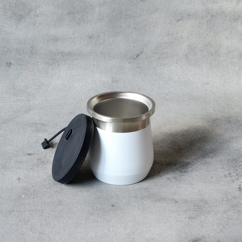 Mate tapa acero blanco