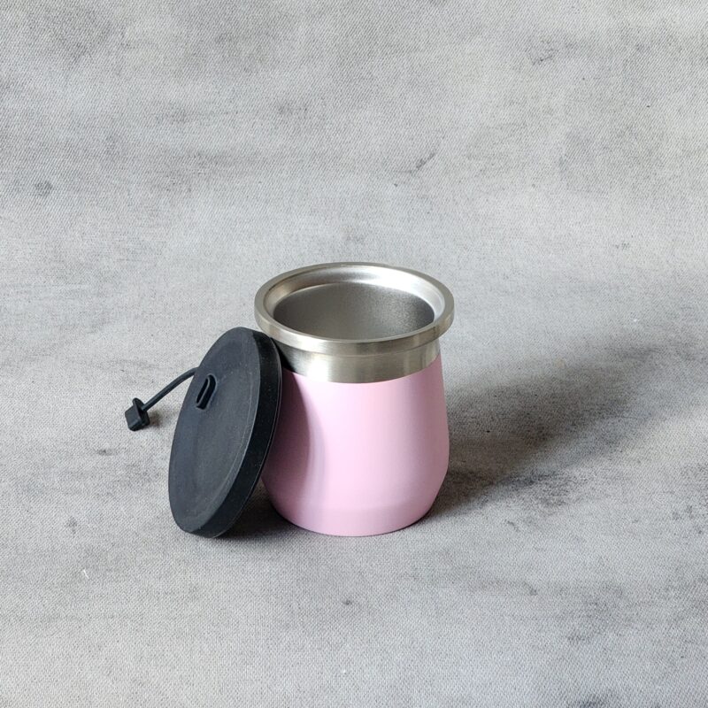 Mate tapa acero rosa